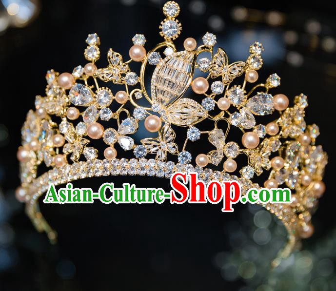 Handmade Baroque Hair Accessories Wedding Queen Crystal Butterfly Royal Crown for Women Handmade Baroque Hair Accessories Wedding Queen Crystal Butterfly Royal Crown for Women