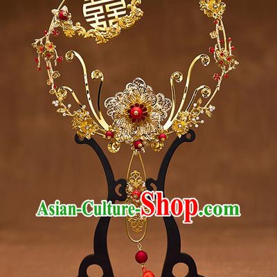 Chinese Ancient Wedding Accessories Traditional Bride Classical Palace Fans for Women