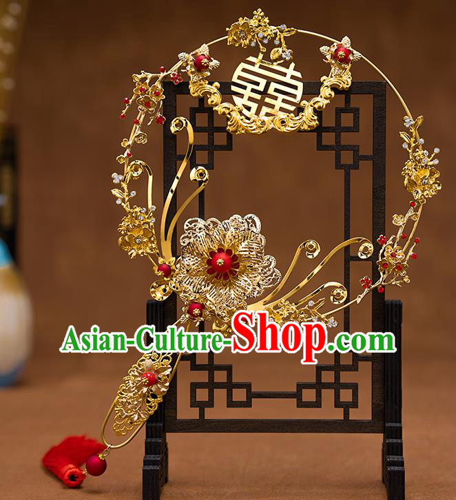 Chinese Ancient Wedding Accessories Traditional Bride Classical Palace Fans for Women Chinese Ancient Wedding Accessories Traditional Bride Classical Palace Fans for Women