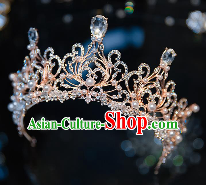 Handmade Baroque Hair Accessories Wedding Queen Crystal Royal Crown for Women Handmade Baroque Hair Accessories Wedding Queen Crystal Royal Crown for Women
