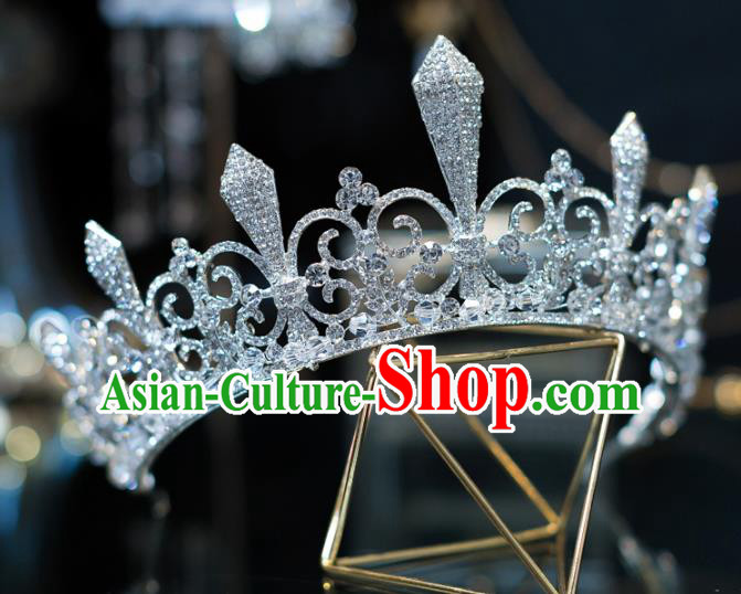 Handmade Baroque Hair Accessories Wedding Queen Zircon Royal Crown for Women Handmade Baroque Hair Accessories Wedding Queen Zircon Royal Crown for Women
