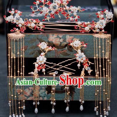 Chinese Ancient Queen Tassel Hair Clips Hair Accessories Traditional Hanfu Hairpins for Women
