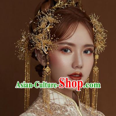 Chinese Ancient Palace Hair Accessories Traditional Wedding Hanfu Hairpins Tassel Step Shake for Women