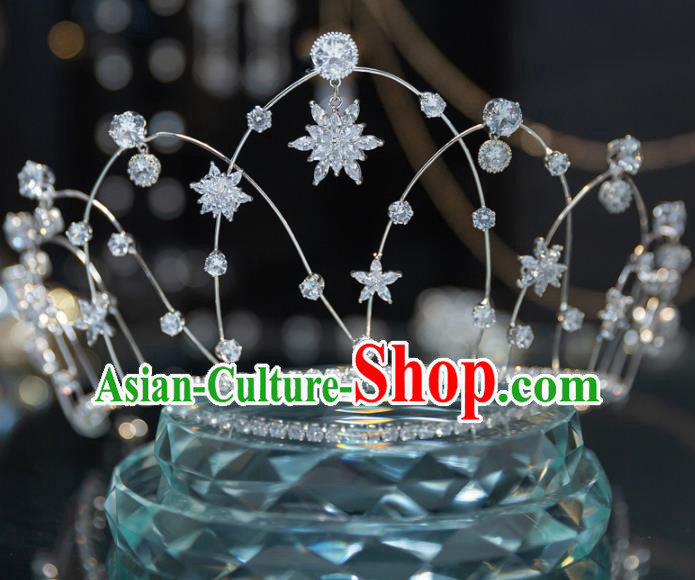 Handmade Wedding Bride Hair Accessories Baroque Zircon Royal Crown for Women Handmade Wedding Bride Hair Accessories Baroque Zircon Royal Crown for Women
