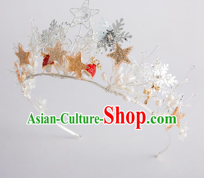 Handmade Wedding Bride Hair Accessories Baroque Golden Stars Royal Crown for Women Handmade Wedding Bride Hair Accessories Baroque Golden Stars Royal Crown for Women