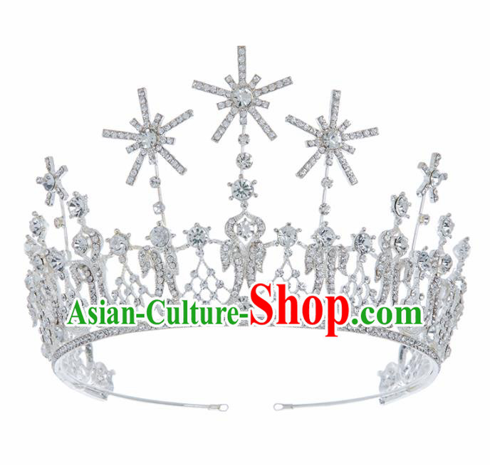 Handmade Wedding Bride Hair Accessories Baroque Crystal Zircon Royal Crown for Women Handmade Wedding Bride Hair Accessories Baroque Crystal Zircon Royal Crown for Women