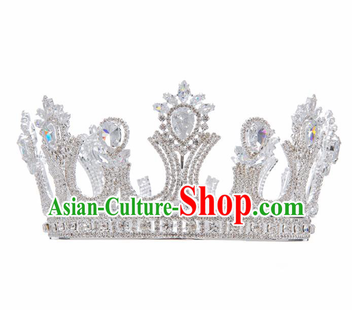 Handmade Wedding Bride Hair Accessories Baroque Princess Zircon Royal Crown for Women Handmade Wedding Bride Hair Accessories Baroque Princess Zircon Royal Crown for Women