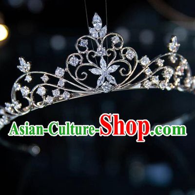 Top Grade Handmade Wedding Hair Accessories Baroque Princess Zircon Royal Crown for Women