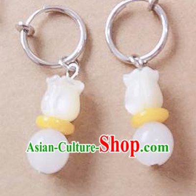 Chinese Ancient Hanfu Jewelry Accessories Traditional Palace Magnolia Earrings for Women