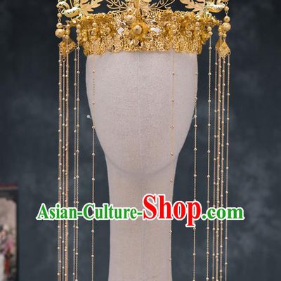 Chinese Ancient Queen Phoenix Coronet Traditional Wedding Hair Accessories Hanfu Hairpins for Women