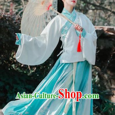 Traditional Chinese Ming Dynasty Female Replica Costumes Ancient Princess Embroidered Hanfu Dress for Women