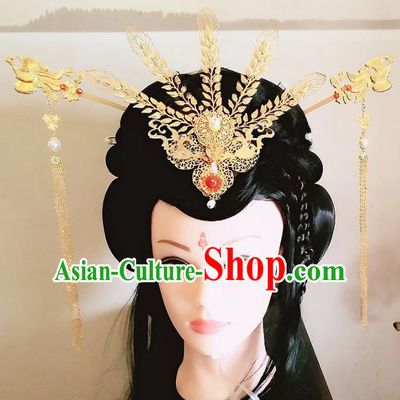 Chinese Ancient Legend of Yunxi Princess Hair Accessories Palace Traditional Hanfu Phoenix Coronet Hairpins for Women
