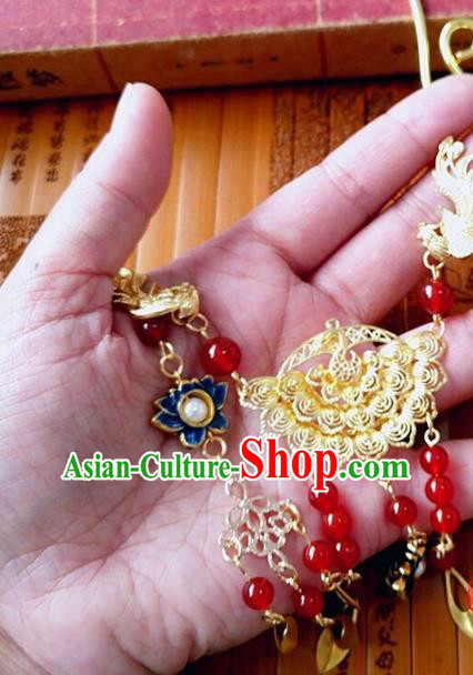 Chinese Ancient Bride Hanfu Accessories Traditional Palace Blueing Necklace for Women Chinese Ancient Bride Hanfu Accessories Traditional Palace Blueing Necklace for Women