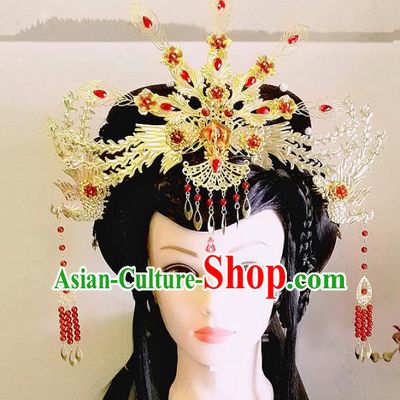 Chinese Ancient Queen Phoenix Coronet Hair Accessories Traditional Hanfu Hairpins for Women