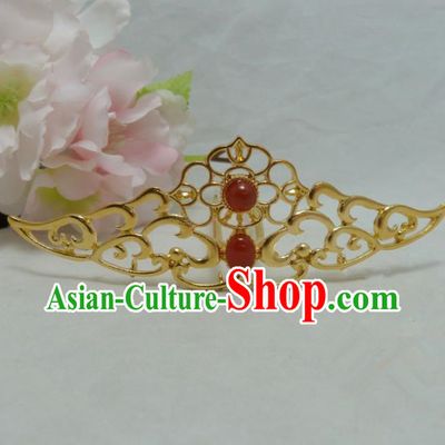 Chinese Ancient Palace Hair Accessories Golden Hairpins Traditional Xiuhe Suit Hair Clips for Women