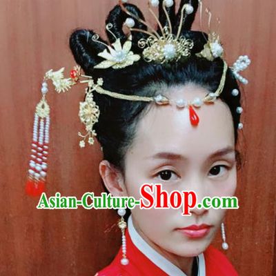 Chinese Ancient Palace Hair Accessories Queen Hairpins Traditional Hair Clips Complete Set for Women