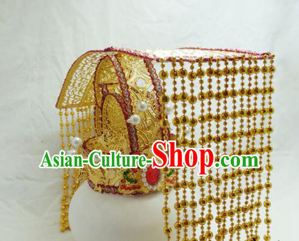 Chinese Ancient Emperor Hair Accessories Traditional King Tassel Hat for Men Chinese Ancient Emperor Hair Accessories Traditional King Tassel Hat for Men