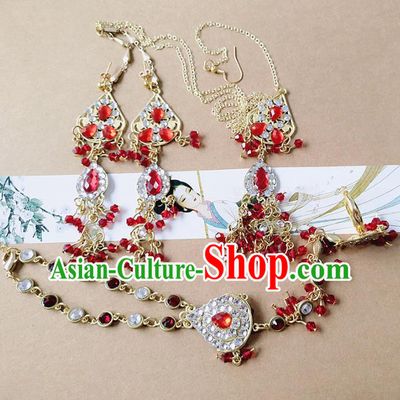 Chinese Ancient Princess Jewelry Accessories Traditional Hanfu Hair Clasp and Earrings for Women
