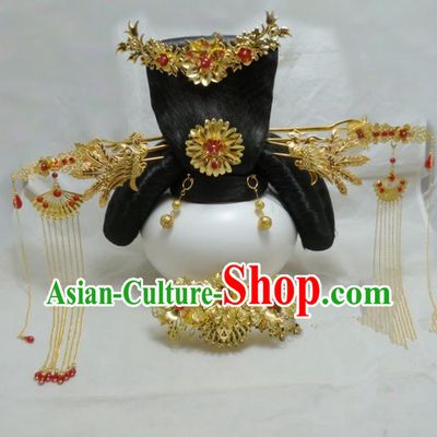 Chinese Ancient Hair Accessories Queen Golden Tassel Step Shake Traditional Palace Hairpins for Women