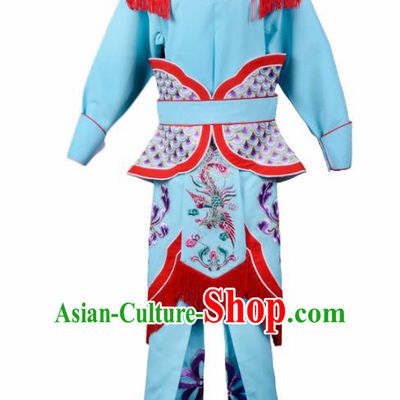 Professional Chinese Traditional Beijing Opera Costume Peking Opera Swordswomen Blue Clothing for Adults
