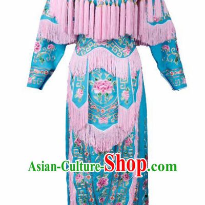 Professional Chinese Traditional Beijing Opera Magic Warriors Costume Peking Opera Blues Clothing for Adults