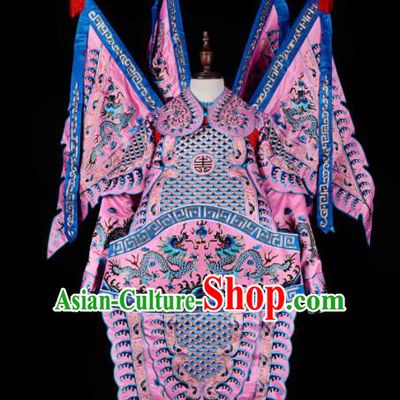 Professional Chinese Beijing Opera Costume Traditional Peking Opera General Pink Clothing for Adults