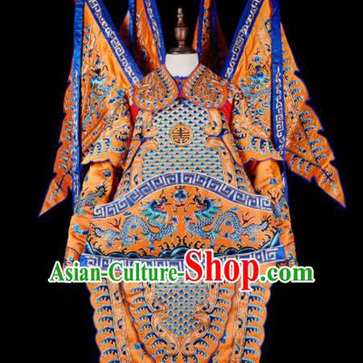 Professional Chinese Beijing Opera Costume Traditional Peking Opera General Yellow Clothing for Adults
