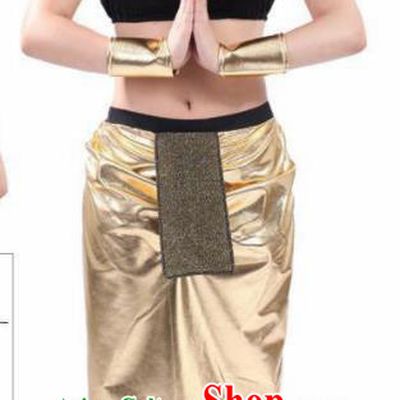 Traditional Egypt Queen Costume Ancient Egypt Golden Dress for Women