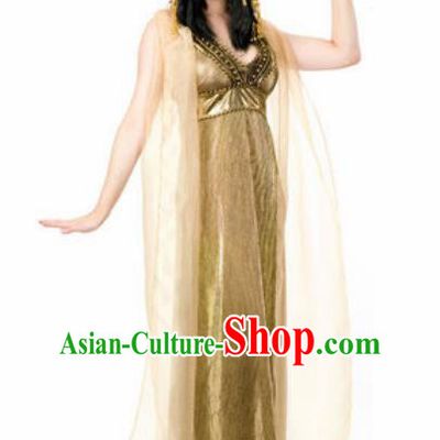 Traditional Egypt Costume Ancient Egypt Queen Golden Dress for Women