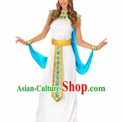 Traditional Egypt Priestess Costume Ancient Egypt Queen White Dress for Women