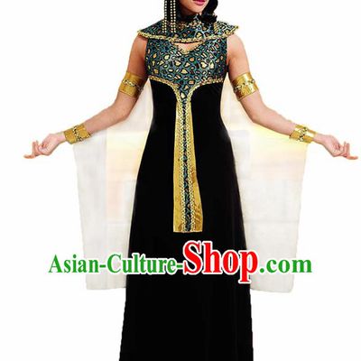 Traditional Egypt Priestess Costume Ancient Egypt Queen Black Dress for Women