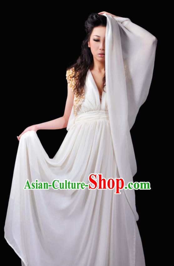 Traditional Greek Goddess Costume Ancient Greek White Dress for Women Traditional Greek Goddess Costume Ancient Greek White Dress for Women