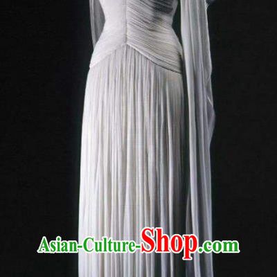 Traditional Greek Goddess Costume Ancient Greek Queen Grey Dress for Women