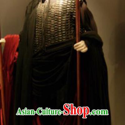 Traditional Greek Presbyter Costume Ancient Greek Warrior Black Clothing for Men