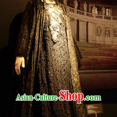Traditional Greek Stage Performance Costume Ancient Greek Queen Black Dress for Women