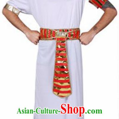Traditional Egypt Presbyter Costume Ancient Egypt Pharaoh White Clothing for Men