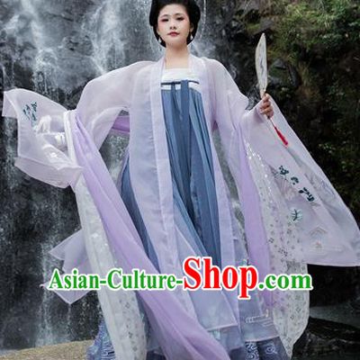 Chinese Traditional Tang Dynasty Imperial Consort Replica Costume Ancient Embroidered Hanfu Dress for Women