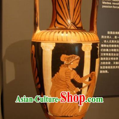 Traditional Greek Craft Ancient Greece Handmade Water Bottle Ornament Vase