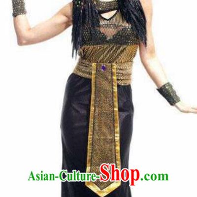 Traditional Egypt Stage Performance Costume Ancient Egypt Black Dress for Women