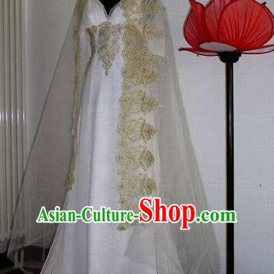 Traditional Greek Princess Peplos Stage Performance Costume Ancient Greek Goddess White Dress for Women