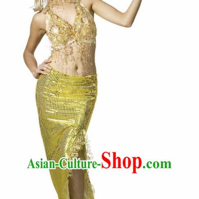 Traditional Egypt Priestess Costume Ancient Egypt Queen Golden Dress for Women