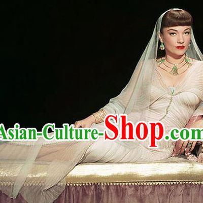 Traditional Egypt Priestess Costume Ancient Egypt Queen Veil Dress for Women