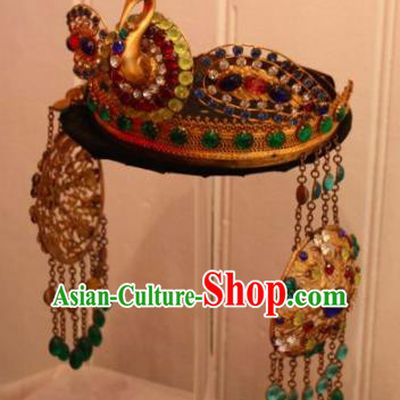 Traditional Egyptian Queen Hair Accessories Ancient Egypt Peacock Tassel Hair Crown for Women