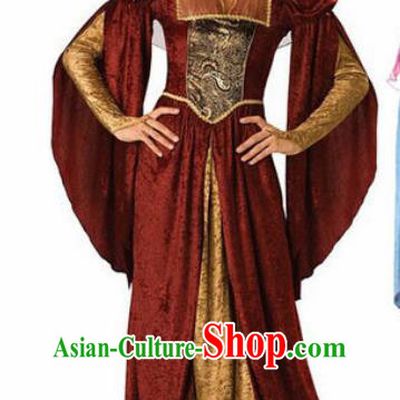 Traditional Egypt Queen Costume Ancient Egyptian Priestess Red Dress for Women