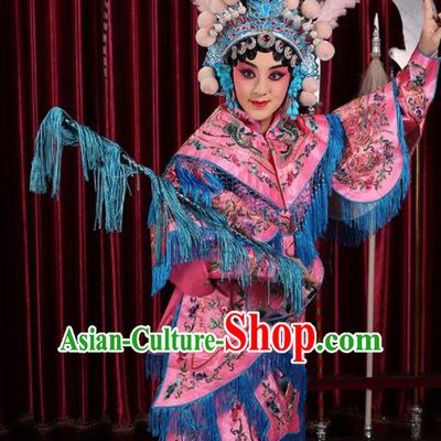 Professional Chinese Traditional Beijing Opera Magic Warriors Pink Costume for Adults