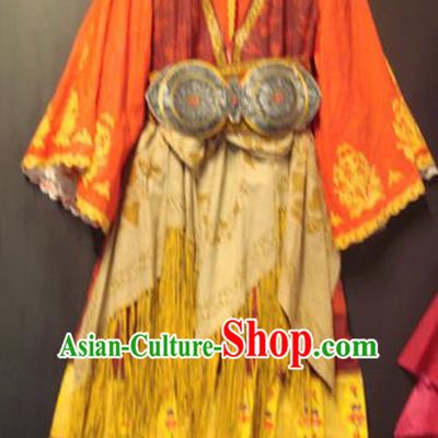 Traditional Greek Festival Costume Strophion Orange Peplos Ancient Greece Goddess Dress for Women