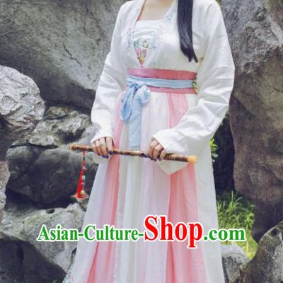 Chinese Ancient Peri Hanfu Dress Tang Dynasty Young Lady Traditional Historical Costume for Women