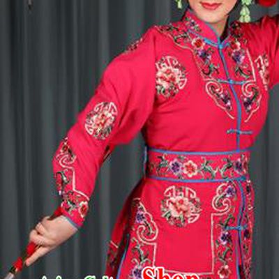 Professional Chinese Traditional Beijing Opera Blues Magic Warriors Rosy Costume for Adults