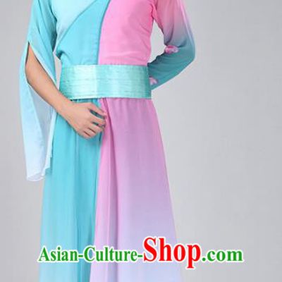Chinese Traditional National Stage Performance Costume Classical Dance Blue Clothing for Men