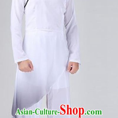Chinese Traditional National Stage Performance Costume Classical Dance White Clothing for Men